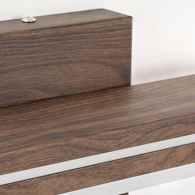 SineRise 32-Inch LED Modern Bathroom Vanity Light Bar, Brown Modern Acrylic Bathroom Wall Lighting Fixtures Over Mirror (Cool White 6000K)