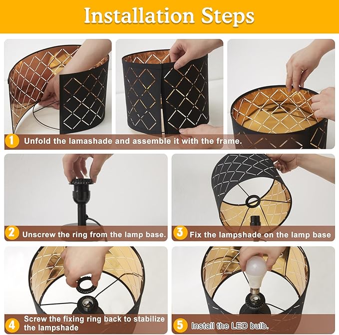 GyroVu Fillable Table Lamp, Lamp with Clear Glass Fillable Modern Table Lamp with Black Square lampshade Beside Lamp for Living Room Bedrooms Office Bulbs Included(Black Square)