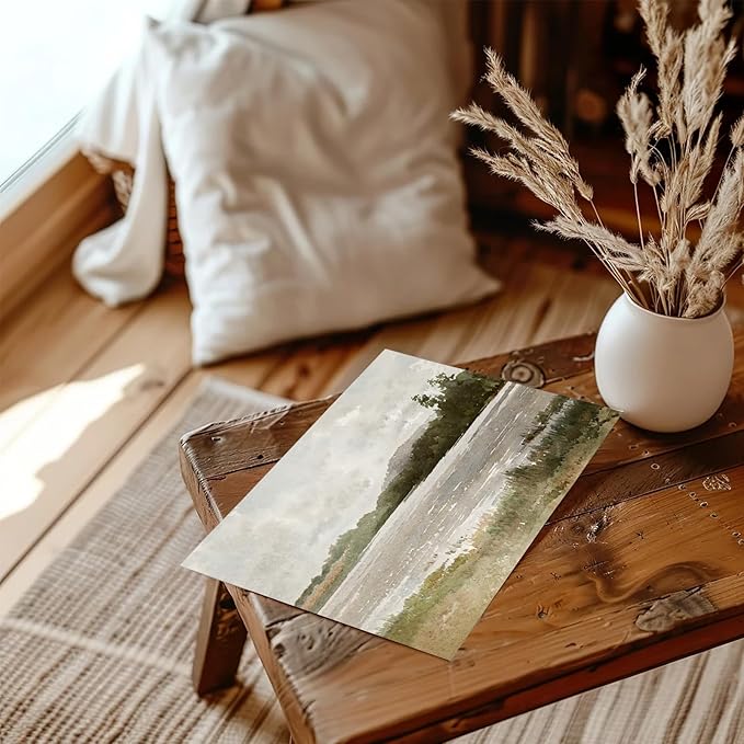 RETRART Vintage Wall Art, Wildflower Field Landscape Oil Painting - The Vast Grassland Wall Art Room Eclectic Decor - 8" x 10" Unframed Canvas Prints for Bedroom Living Room Bathroom Wall Decor