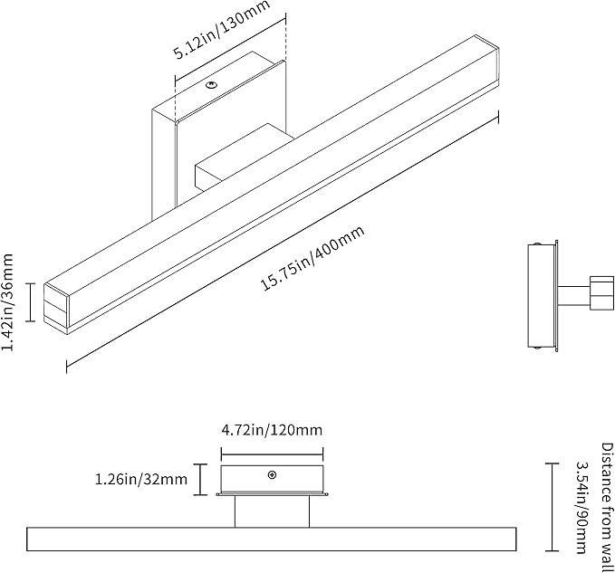 Joossnwell Vanity Light for Bathroom Light Fixtures Dimmable 5CCT Gold and Black Vanity Lights Bar Modern Bathroom Lighting Over Mirror 15.75 Inch Bath Light ETL Certificated