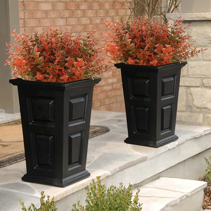 RECUTMS 12 Bundles Artificial Fall Flowers No Fade Faux Autumn Plants, Fake Indoor Outdoor Greenery Fall Decorations for Thanksgiving Christmas Wedding Party Home Garden Fireplace Décor