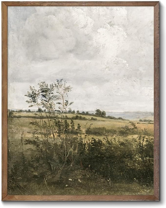 RETRART Vintage Farmhouse Canvas Wall Art - Wildflower Field Landscape Painting, Wall Art Spring Art for Living Room Bedroom Kitchen - 11" x 14" - UNFRAMED