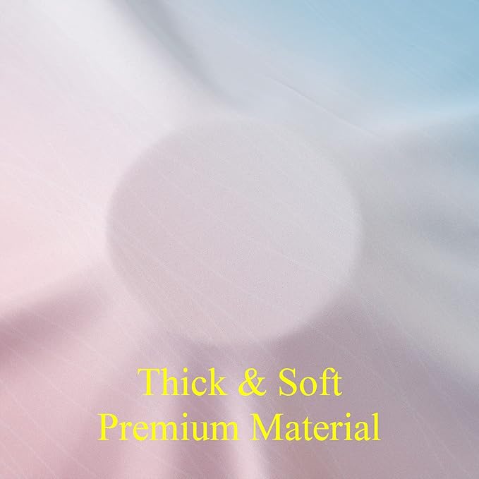 Estelar Textiler Ombre Pink and Blue Blackout Curtains 72 Inch Length 2 Panels, Full Light Blocking Curtains for Bedroom, Grommet Thermal Insulated Gradient Drapes for Living Room, 42x72 Inch