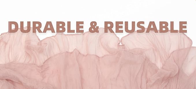 FEXIA 12 Pack Table Runner Dusty Pink Cheesecloth 35x120 Inches Boho Gauze Table Runner Burnt for Wedding Decor Reception Bridal Shower Centerpiece Engagement