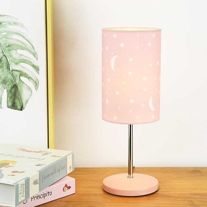 Lampwell Alee Small Modern Pink Moon Table Lamp Set of 2,4.33H12.21IN,Bulb Excluded