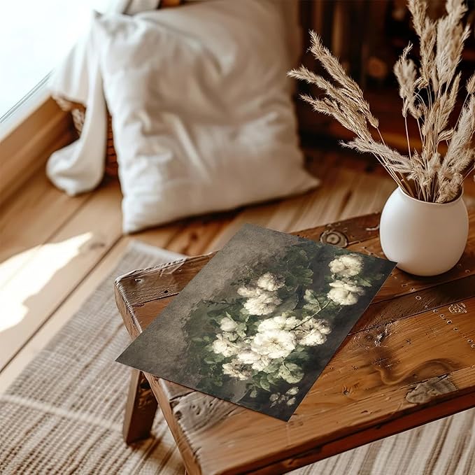 RETRART Vintage Wall Art, Vintage Floral Wall Art Prints - Vintage Flower Pictures Decor Aesthetic - 8" x 10" Unframed Canvas Prints for Bedroom Living Room Bathroom Wall Decor