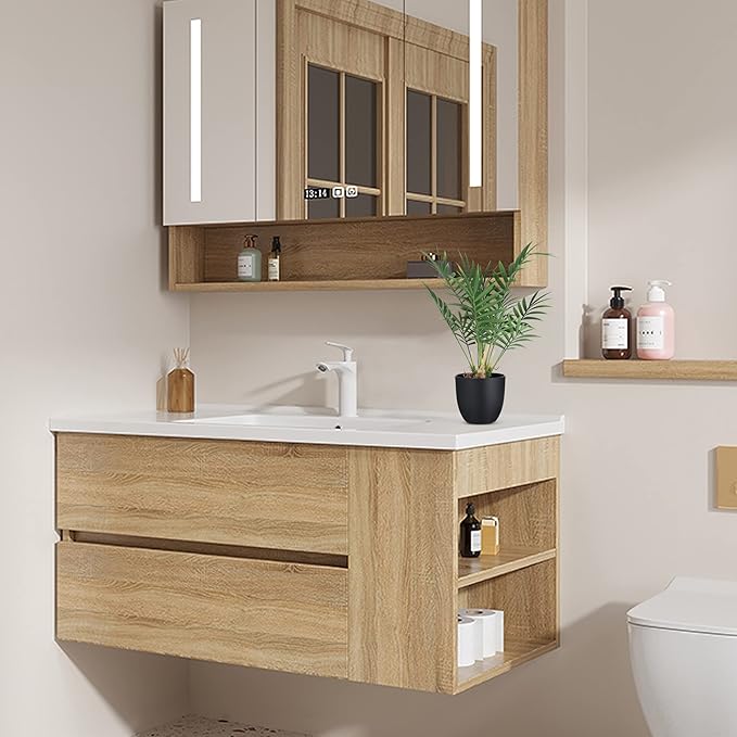 2 Pack Fake Plant with Pot 16" Desk Plant Artificial Potted Faux Plants for Office Desk Shelf Home Farmhouse Decor (Bamboo Leaf)