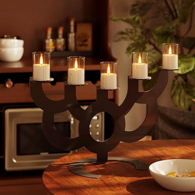 6Pack Flickering Flameless LED Candles with Timer, Battery Powered - Small Pillar & Votive, Clear (2"X3")