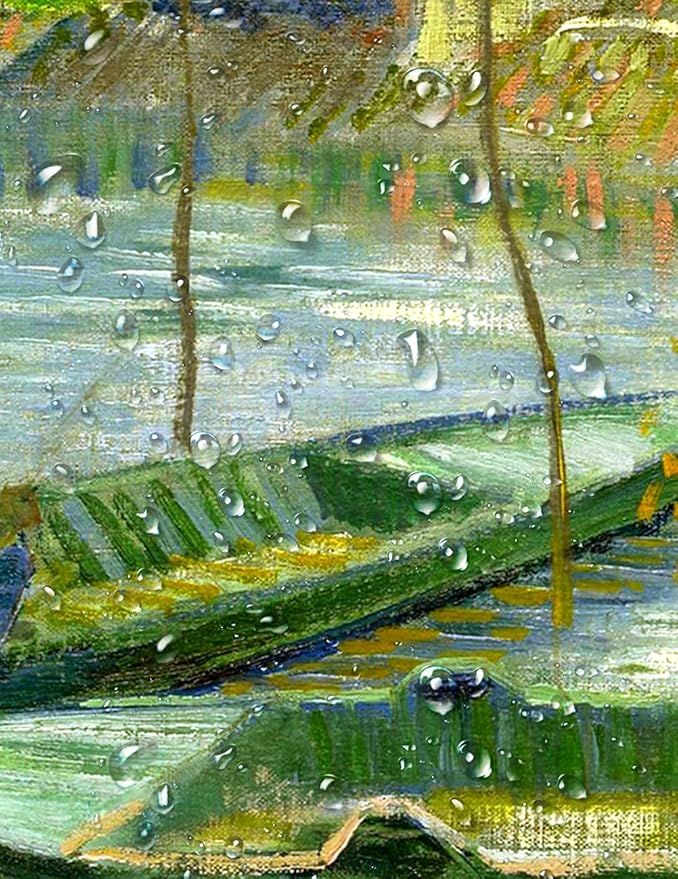 DECORARTS - Fishermen And Boats From The Pont De Clichy, Vincent Van Gogh Art Reproduction. Giclee Canvas Prints Wall Art for Home Decor 30x24