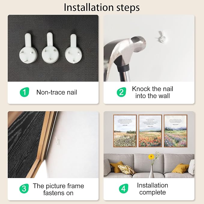 CHDITB Framed Canvas Wall Art Print 1123 , Nature Flowers Christian Wall Decor, Floral Spiritual Scripture Wall Painting, Vintage Church Biblical Verses Art Prints For Zen Room Yoga Room Decor 16"x24"x3