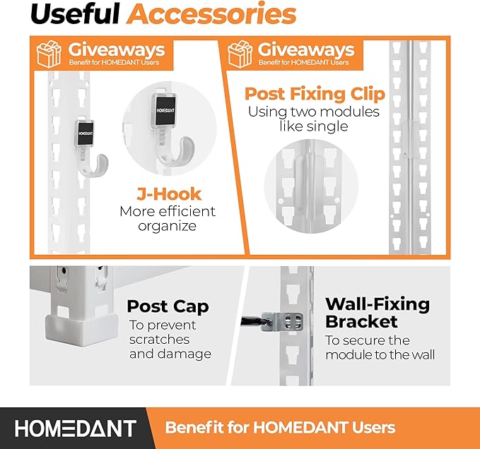 HOMEDANT 5 Tier White Storage Shelves Adjustable Laminated Boltless Garage Metal Shelving Unit Heavy Duty Utility Rack Shelf Warehouse Pantry Closet Kitchen 35.9" W x 16.2" D x 71.3" H White 10Pack