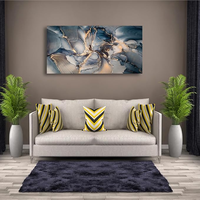 Color block Abstract Marble Grain Pictures Canvas Wall Art for Living room Bedroom Wall Decor,Smart Line Wall Art Print Paitnings for home Decor,Morden Artwork Full of Imagination Line Drawing Canvas