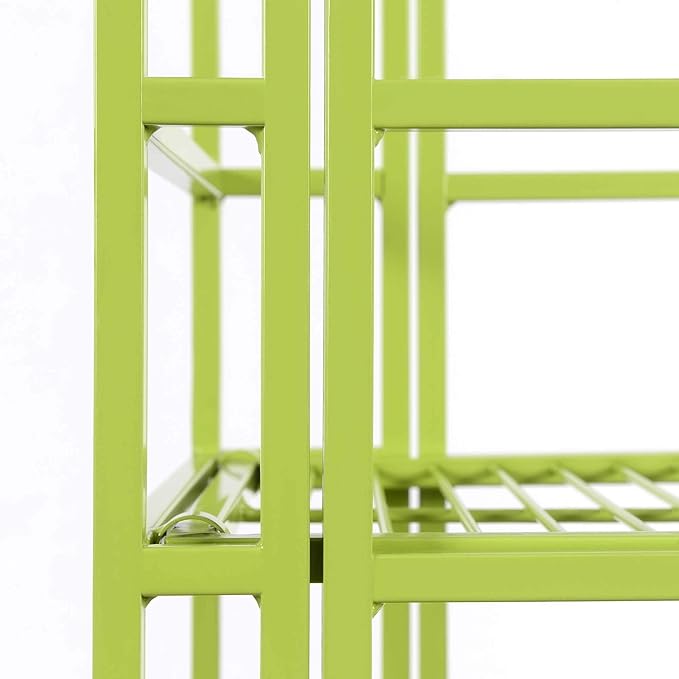 Convenience Concepts Xtra Storage Shelves - 5-Tier Folding Metal Storage Shelves, Closet Organizer for Office, Laundry Room, Bedroom, Garage, Kitchen, Bathroom, Lime Green