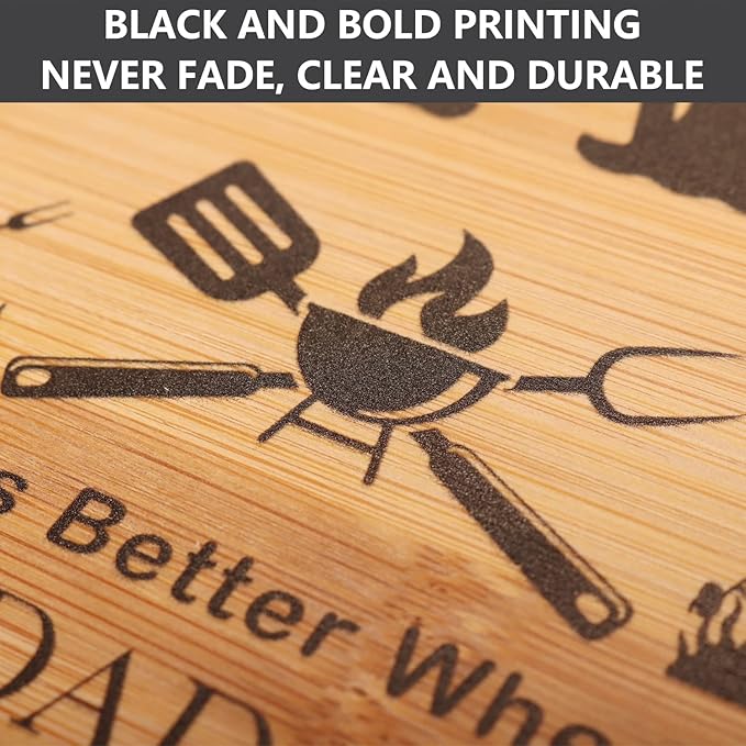 Grill Grilling Gifts for Dad, BBQ Cutting Board, King Of The Grill, Father's Day Gifts For Dad, Best Dad Ever Gift For Father