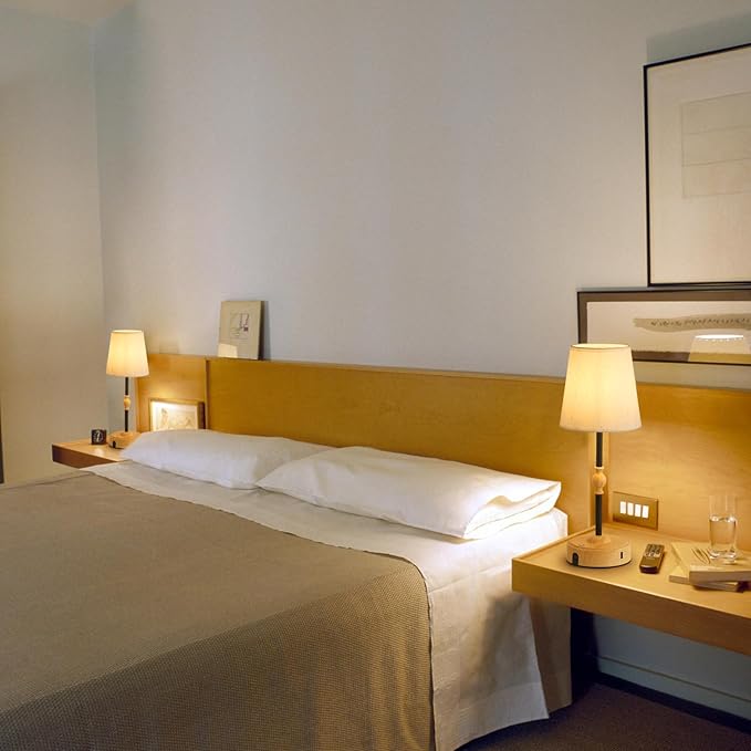 Cordless Rechargeable Table Lamp with Dimmer,Portables Battery Operated Table Lamp,Touch Dimmable Desk Lamp with USB Port,Bedside Night Lamp for Patio Camping Restaurant Home