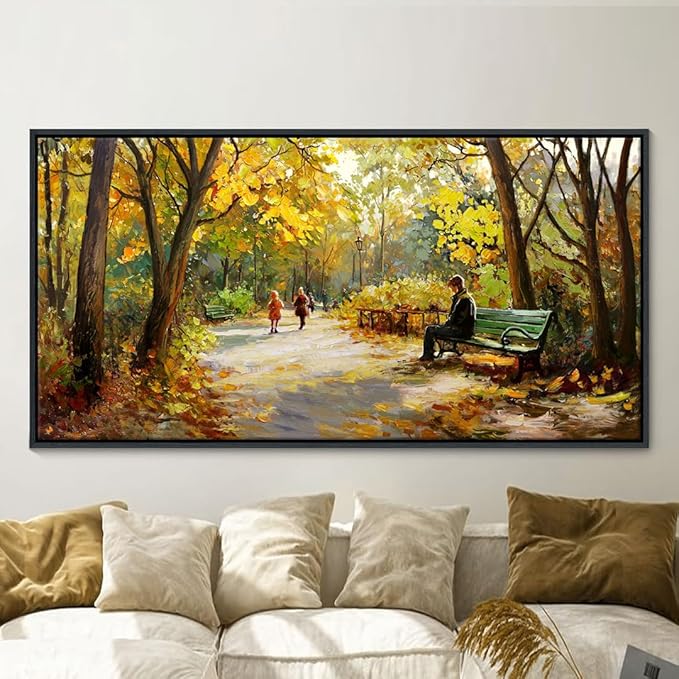 Forest Canvas Wall Art Large Wall Decor for Living Room Farmhouse Landscape Painting Wall Pictures Office Mural Farmhouse Home Decor 29x58 Inches Wood Framed