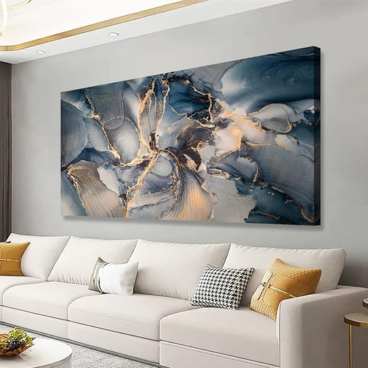 Color block Abstract Marble Grain Pictures Canvas Wall Art for Living room Bedroom Wall Decor,Smart Line Wall Art Print Paitnings for home Decor,Morden Artwork Full of Imagination Line Drawing Canvas