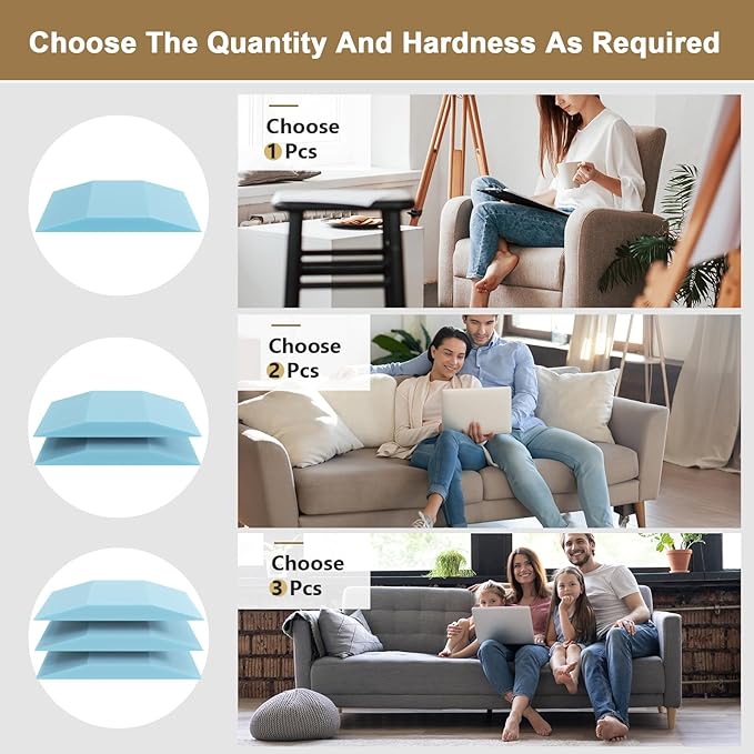 Couch Cushion Support, Trapezoid 40D Sofa Cushion Support for Sagging Couch Seats, High Density Foam Furniture Seat Sagging Repair, Set of 3