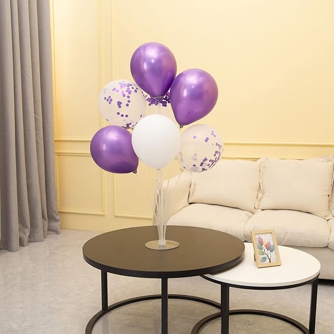 Purple Balloon Stand Centerpiece Table Decorations for Birthday Bridal Shower Wedding Engagement Mother's Day Graduation Halloween Party Decorations(Purple set4)