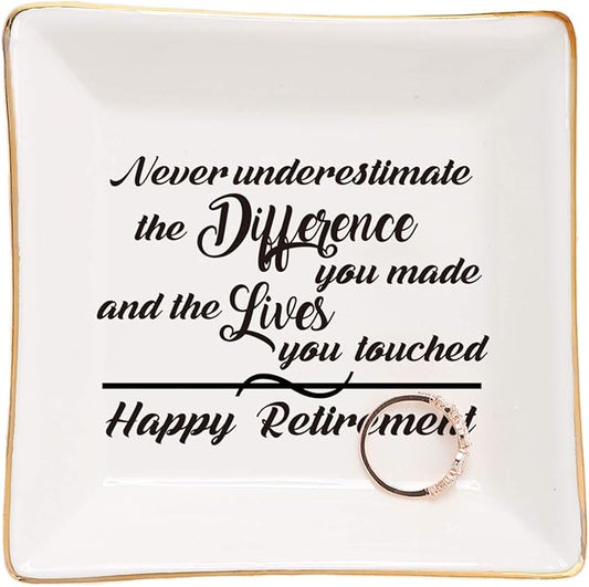 HOME SMILE Ceramic Ring Dish Jewelry Tray for Mom Sister Friends