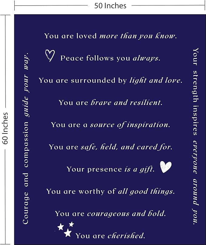 WOLF CREEK BLANKET - Single Layer Fleece Light and Love Compassion Blanket- Positivity Courage and Affirmations Get Well Gift, Plush Healing Thoughts Love Hope & Comfort