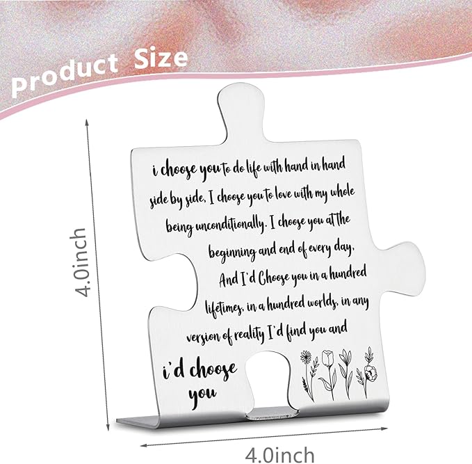 I Choose You Sign, Romantic Love Message Sign for Husband, Wife, Boyfriend, Girlfriend, Anniversary, Wedding, Valentine’s Day, Birthday Decorative Signs & Plaques YCC15