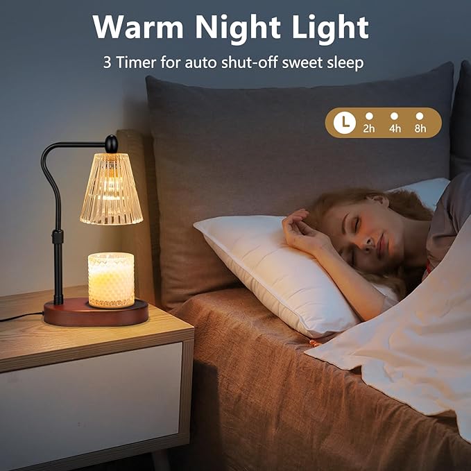 Candle Warmer Lamp with Dimmer, Candle Warmer with Timer Adjustable Height for Scented Wax Jar Candles, Gifts for Women Mom New Home Decor, for Women Mothers Day