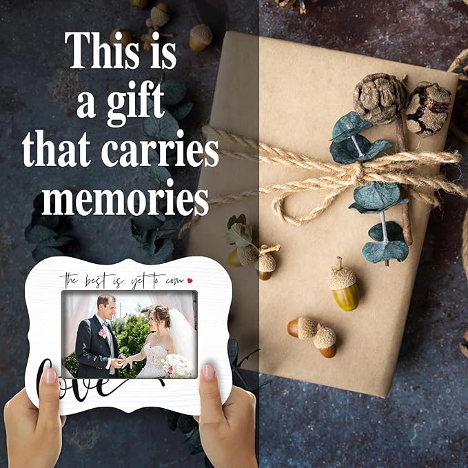 2025 Engagement Wedding Photo Frames - The Best Is Yet To Com Love - Rustic Style Couple Frames, Wedding Gifts For Newlyweds, Newly Married Bedroom Desktop & Bedside Decoration Accessories - A07