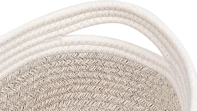 CubesLand Baskets for Shelves Storage,Cube Shelf Closet Storage Bins Set 3,Long-lasting &Skin-friendly Toy Basket Bin,Stylish Room Decor Basket,Woven Off White/Light Brown