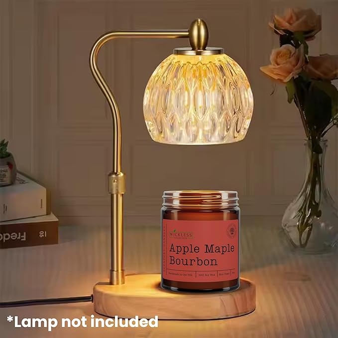 Wickless Candles for Candle Warmer Lamp, Many Scents to Choose, 100% Non-Toxic Soy Wax, Scented Candle Melts for Warming Plate, Handmade in The USA (Apple Maple Bourbon)