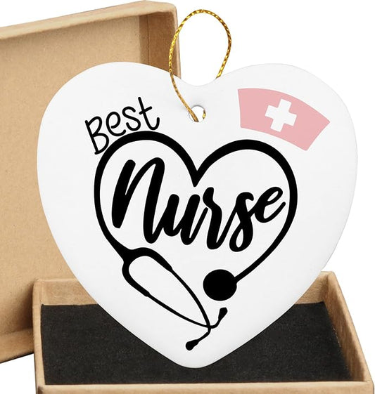 Nurse Gift for Women - Appreciation, Thank You Gifts for Nurses, Retirement Nurse Gift Ideas Nursing Gifts for Nurses - Heart Hanging Plaque