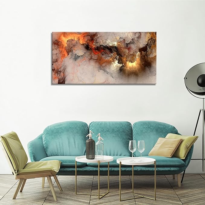 YYYYHPP YP1075 Abstract Clouds Modern Wall Art Decor Orange Abstract Poster Art abstract wall art for living room Bedroom Kitchen Home and Office Wall Decor