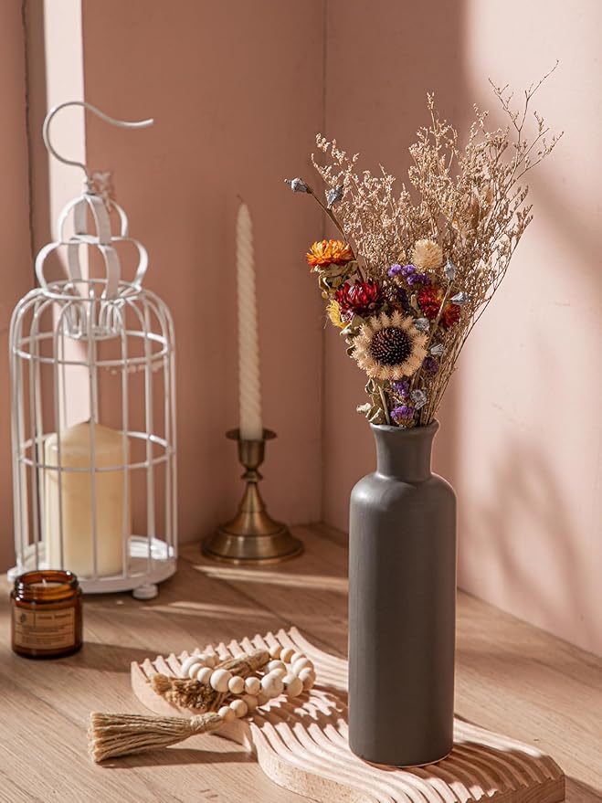 CWLWGO-Ceramic Vase Set of 3,Small Vases for Home Decor,Farmhouses Decorative vase,Suitable for Shelf Decor,Living Room Table Bookcase Fireplace Decorations.Multicolored.