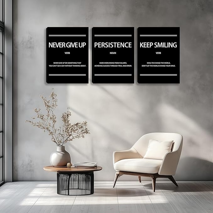 Motivational Wall Decor Paintings Inspirational Office Wall Decor Posters Prints 3 Pieces Bedroom Decor Living Room Office Canvas Picture Wall Painting Home Decoration Framed Artwork (36''W x 16''H)
