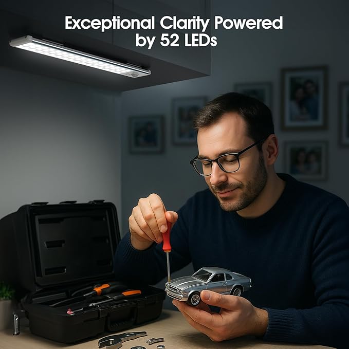 Chasesun 9.6inch Under Cabinet Lights, LED Motion Sensor Closet Light, Wireless USB-C Rechargeable Under Counter Lights 3 Color Temperatures & Adjustable Brightness, Magnetic Mount for Kitchen, 5 Pack