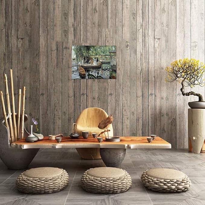 Impressionism Artwork Bathroom Decor La Grenouillere By Pierre Auguste Renoir Famous Painting Prints for Bedroom Hallway Lounge Home Wall Art Framed 12x16inch