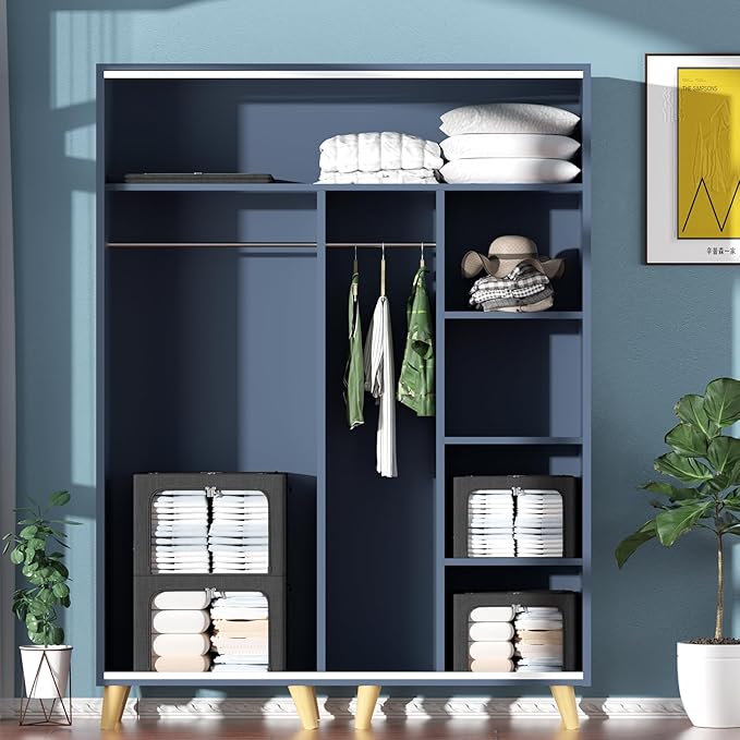 Extra Large Clothes Storage Bins Box - Linen Fabric Foldable Stackable Container Organizer Set with Clear Window & Carry Handles & Metal Frame (Black, Extra Large-100L)