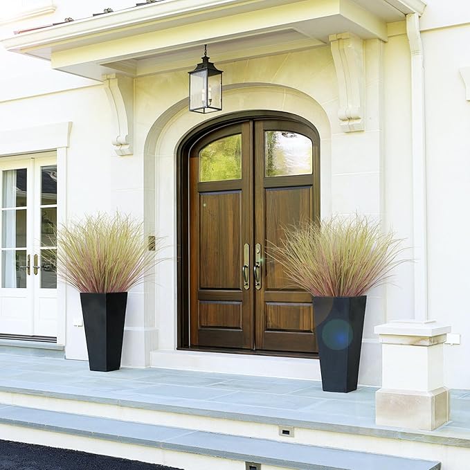 12Pcs Artificial Grass Plants, Faux Shrubs Wheat Grass, Artificial Tall Grass Fake Plants for Outdoor Decor,Artificial Greenery Stems Weed for Room Indoor Home Decor(Light Purple)