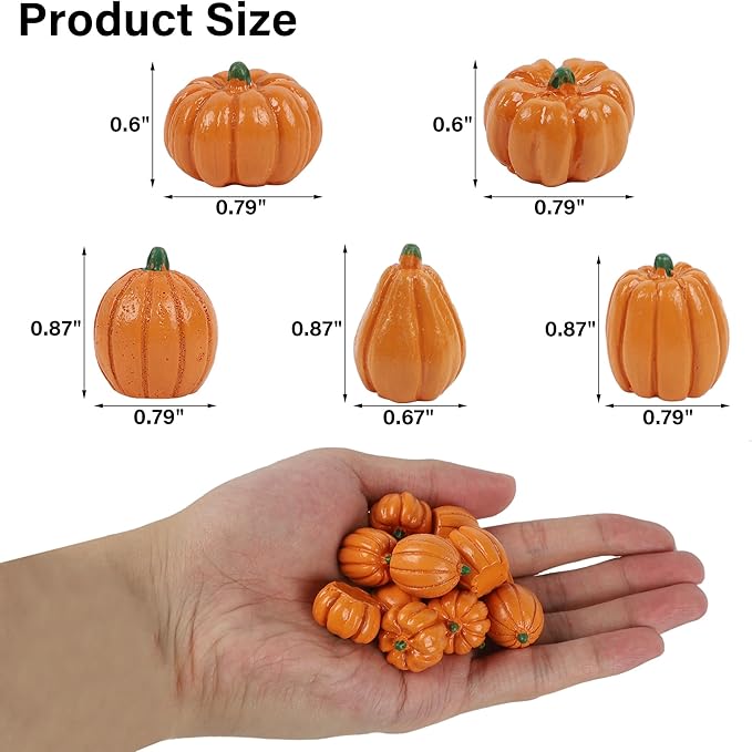 winemana Mini Pumpkins Fall Decorations-80 Pack Thanksgiving Small Pumpkins Fall Vase Bowl Filler, Fall Table Decor for DIY Crafts Home Indoor Halloween Harvest Autumn Decorating (Orange)