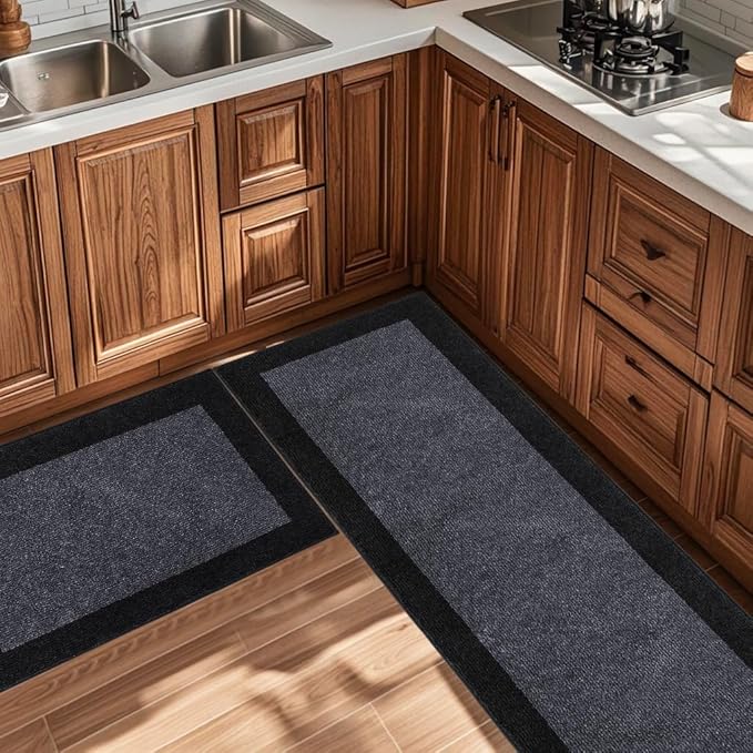 Machine Washable Kitchen Rug 24" x 70", Non Slip Kitchen Mat for Floor, Absorbent Entrance Runner Rug for Bedroom, Hallway, Bathroom, Door (Roll Packing)