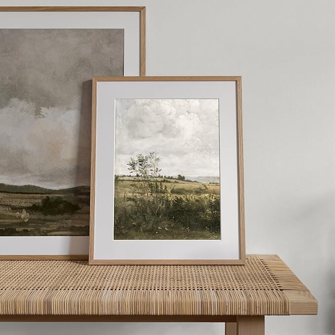 RETRART Vintage Farmhouse Canvas Wall Art - Wildflower Field Landscape Painting, Wall Art Spring Art for Living Room Bedroom Kitchen - 8" x 10" - UNFRAMED