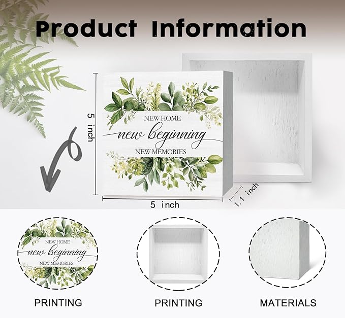 House Warming Gifts, New Home Signs for Home Decor, New House Gifts for Couple, Housewarming Desk Decorations 5x5 in