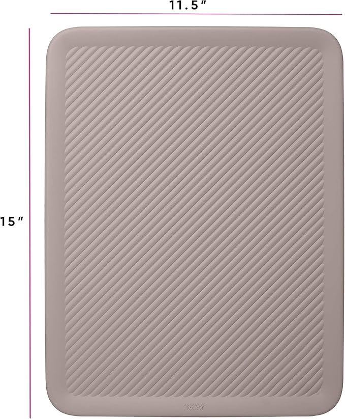 Superio Ribbed Collection - Decorative Plastic Lidded Home Storage Bins Organizer Baskets, X-Large Taupe (2 Pack - 22 Liter) Stackable Container Box, for Organizing Closet Shelves Drawer Shelf