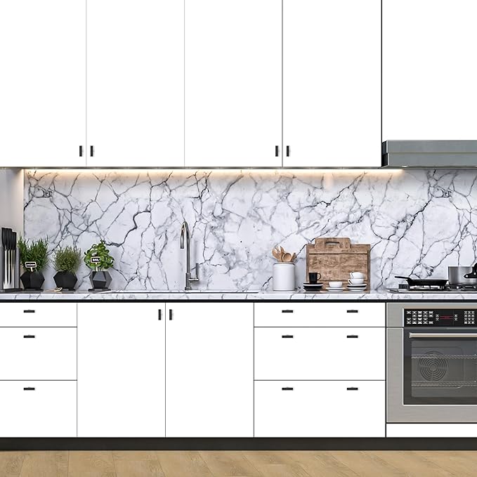 25 Pack Black Cabinet Knobs - Sqaure Bar Cabinet Pulls Matte Black Knobs for Kitchen Drawer Stainless Steel Dresser Pulls for Kitchen Hardware 2in Length Single Hole