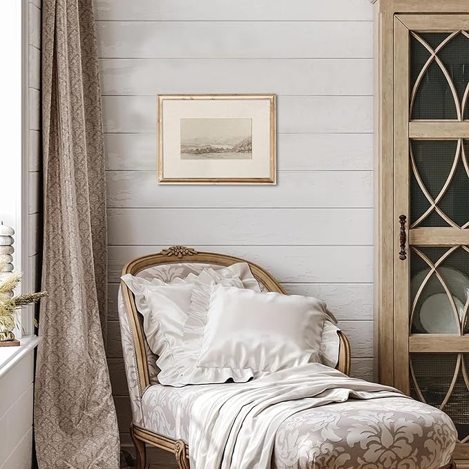 uniro Neutral Wall Art for Home Decor, Farmhouse Landscape Sketch Wall Painting Canvas Prints, Rustic Nature Oil Painting, Antique Moody Neutral Landscape Aesthetic Wall Decor Vintage Art Pictures for Bedroom Bathroom Decor( 8" x 10"-UNFRAMED)