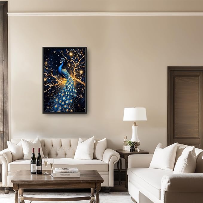 Lovira Peacock Large Wall Art Tree Canvas Wall Decor Pictures Prints Painting Framed Modern Vertical Artwork for Living Room Bedroom Bathroom Office 24"x36"