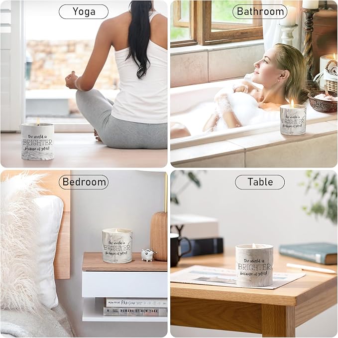 FreeJac Friendship Lavender Candle - Thank You Gift for Women, Moms, Best Friends & Teachers - 6 Oz Inspirational Lavender Candle Jar