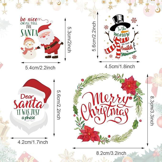 Epakh 45 Pcs Large Christmas Inspirational Vinyl Stickers for Crafts Scrapbooking Christmas Ball Bottle Decals Positive Word Window Stickers Motivational Quote Wall Decal, 45 Color Words(Cute Style)