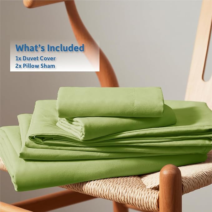 Nestl Calla Green Duvet Cover King Size - Soft Double Brushed King Duvet Cover Set, 3 Piece, with Button Closure, 1 Duvet Cover 104x90 inches and 2 Pillow Shams