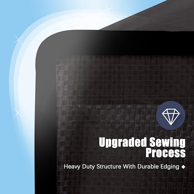 12 Pack Large Strong Moving Bags with Zippers & Carrying Handles - Water-Resistant - Heavy Duty Storage Tote for Space Saving Moving Storage, Fold Flat, Alternative to Moving Box (Black)